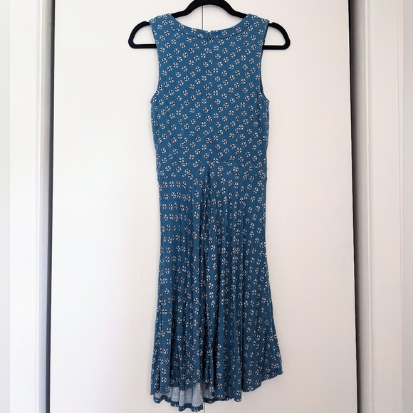 Loft XS Aqua Print Dress - Picture 7 of 9